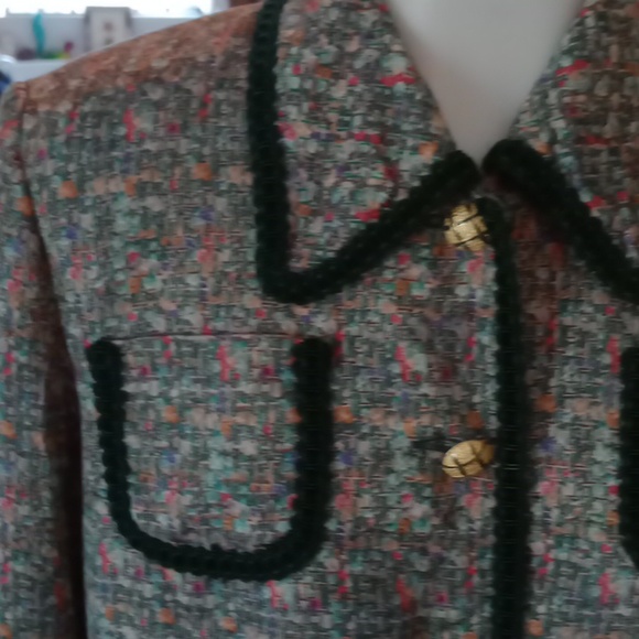 Vintage silk jacket gold buttons Ann Crimmins for Umi collection jacket size 10 - Picture 2 of 11